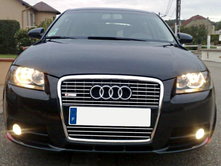 Baguette de calandre chrom&eacute;e compatible avec Audi A3 s&eacute;rie 2 03-08 & Audi A3 S&eacute;rie 2 Sportback 04-08 v1