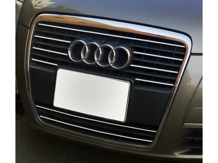 Baguette de calandre chrom&eacute;e compatible avec Audi A6 S&eacute;rie 3 Avant 05-08 & Audi A6 S&eacute;rie 3 Berline 05-08 v1