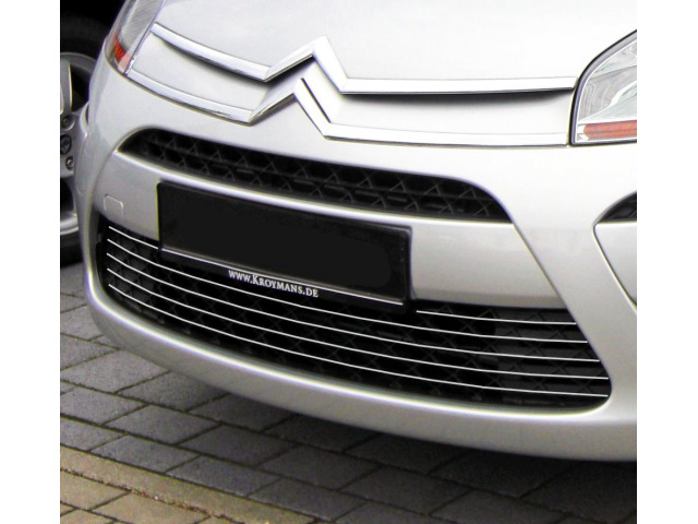 Baguette de calandre inférieure chromée compatible avec Citroën C4 Picasso 0712