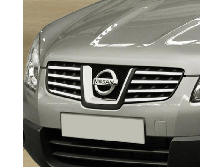 Baguette de calandre sup&eacute;rieure chrom&eacute;e compatible Nissan Qashqai +2 08-10 Nissan Qashqai +2 phase 2 10-14 Nissan Qashqai +2 phase 3 Nissan Qashqai 07-10 Nissan Qashqai phase 2 10-14 Nissan Qashqai phase 3