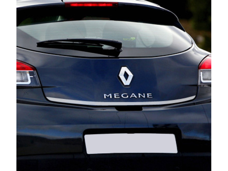 Baguette de coffre chrom&eacute;e pour Renault M&eacute;gane III coup&eacute; 08-12 M&eacute;gane III phase 2 coup&eacute; 12-13/III ph