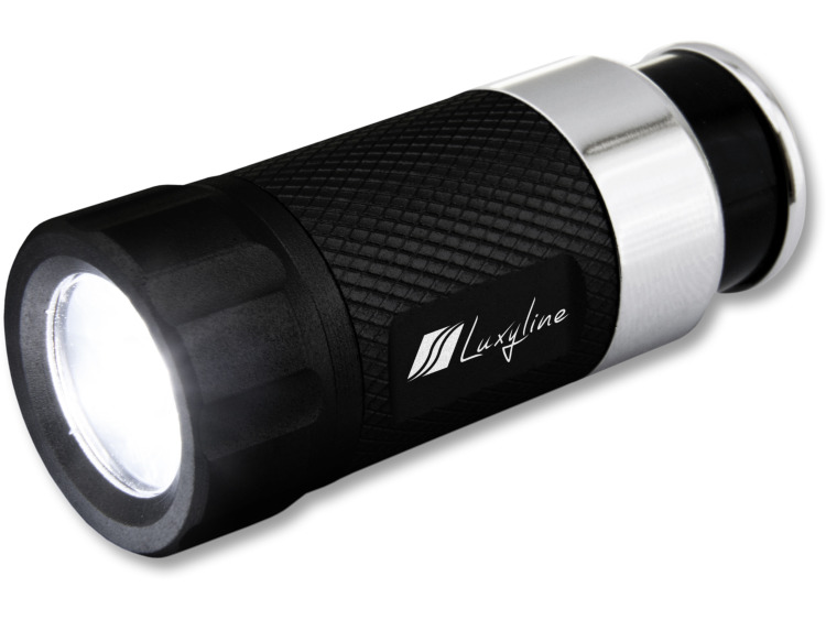 Lampe &agrave; LED rechargeable sur allume-cigare noire